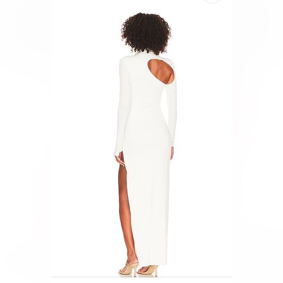 Not Yours To Keep Suzie maxi dress ivory stretch jersey tight cut out Revolve S - Picture 3 of 8
